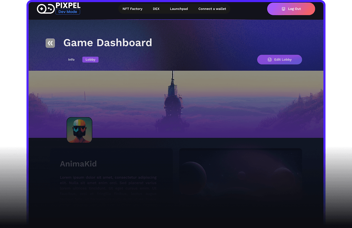 Pixpel gaming banner